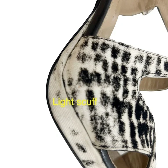Proenza Schouler Black White Crisscross Strap Peep Toe Fishbone Heels, 38.5=8.5 - Picture 9 of 12